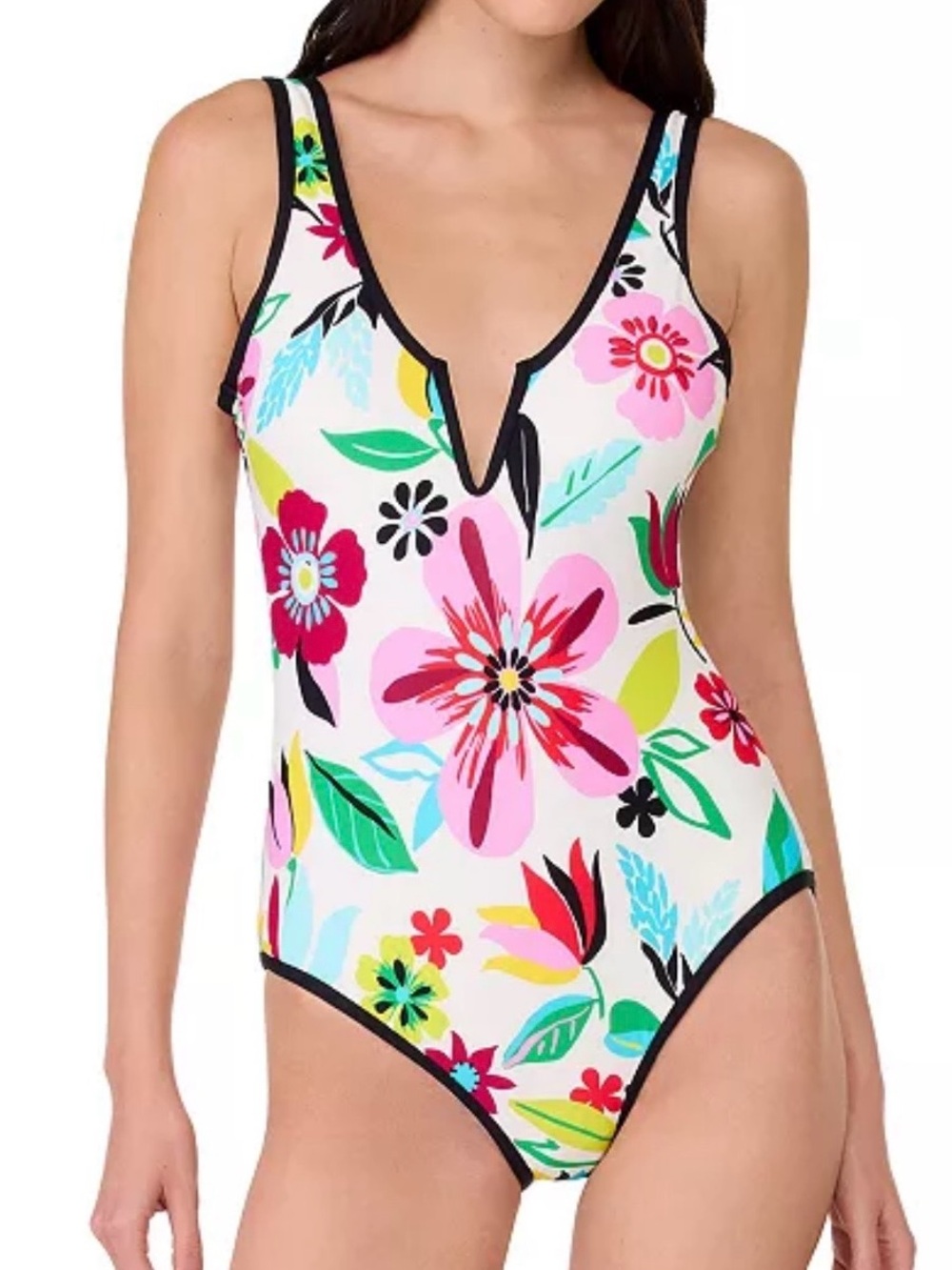 New Kate Spade V-wire One Piece Swimsuit Floral Size XL Bathing Suit NWT